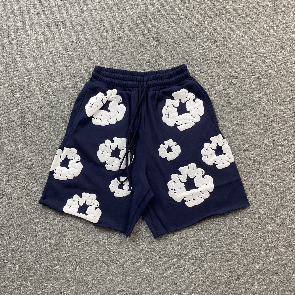 DENIM TEARS COTTON WREATH SHORTS NAVY - netstar