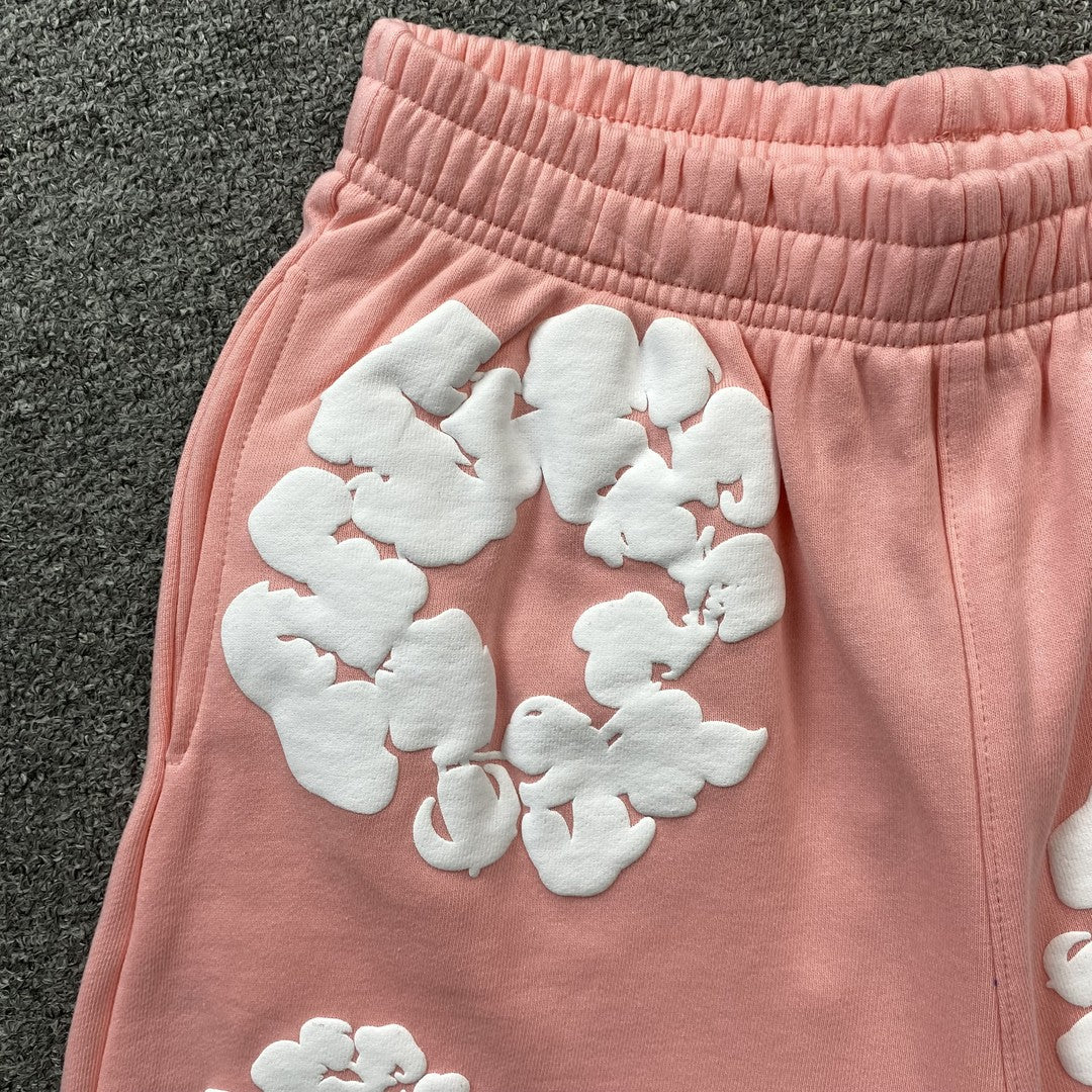 DENIM TEARS COTTON WREATH SHORTS PEACH - netstar