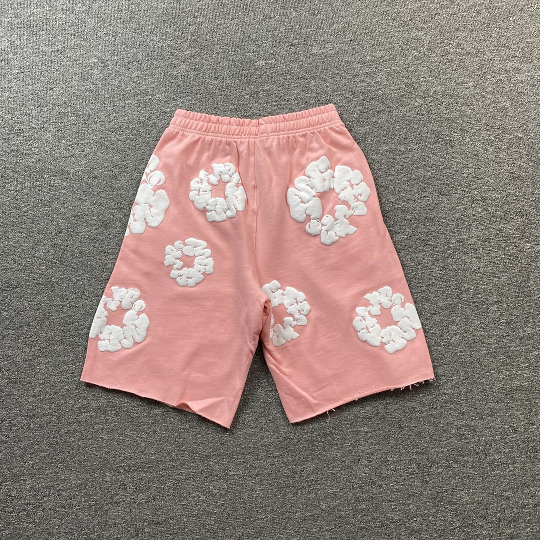 DENIM TEARS COTTON WREATH SHORTS PEACH - netstar