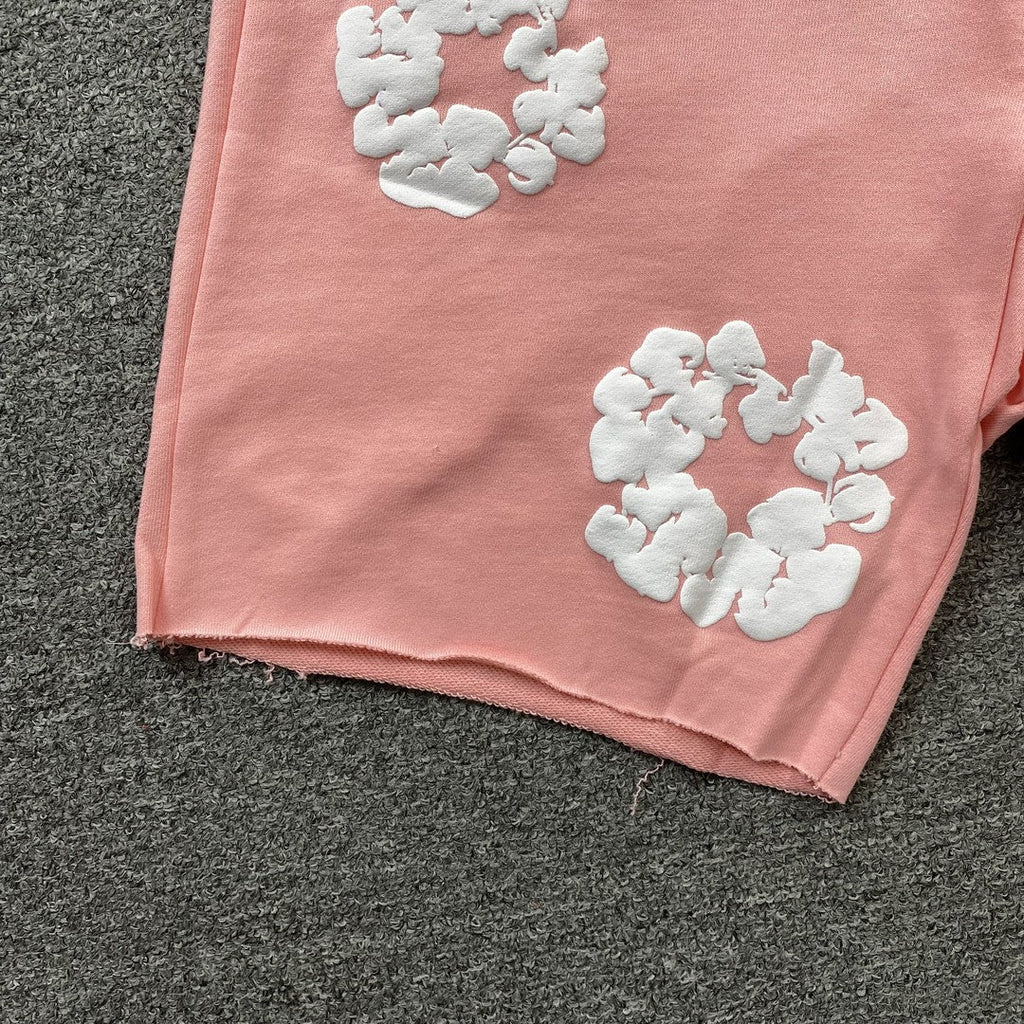 DENIM TEARS COTTON WREATH SHORTS PEACH - netstar