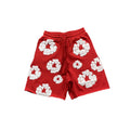 DENIM TEARS COTTON WREATH SHORTS RED - netstar