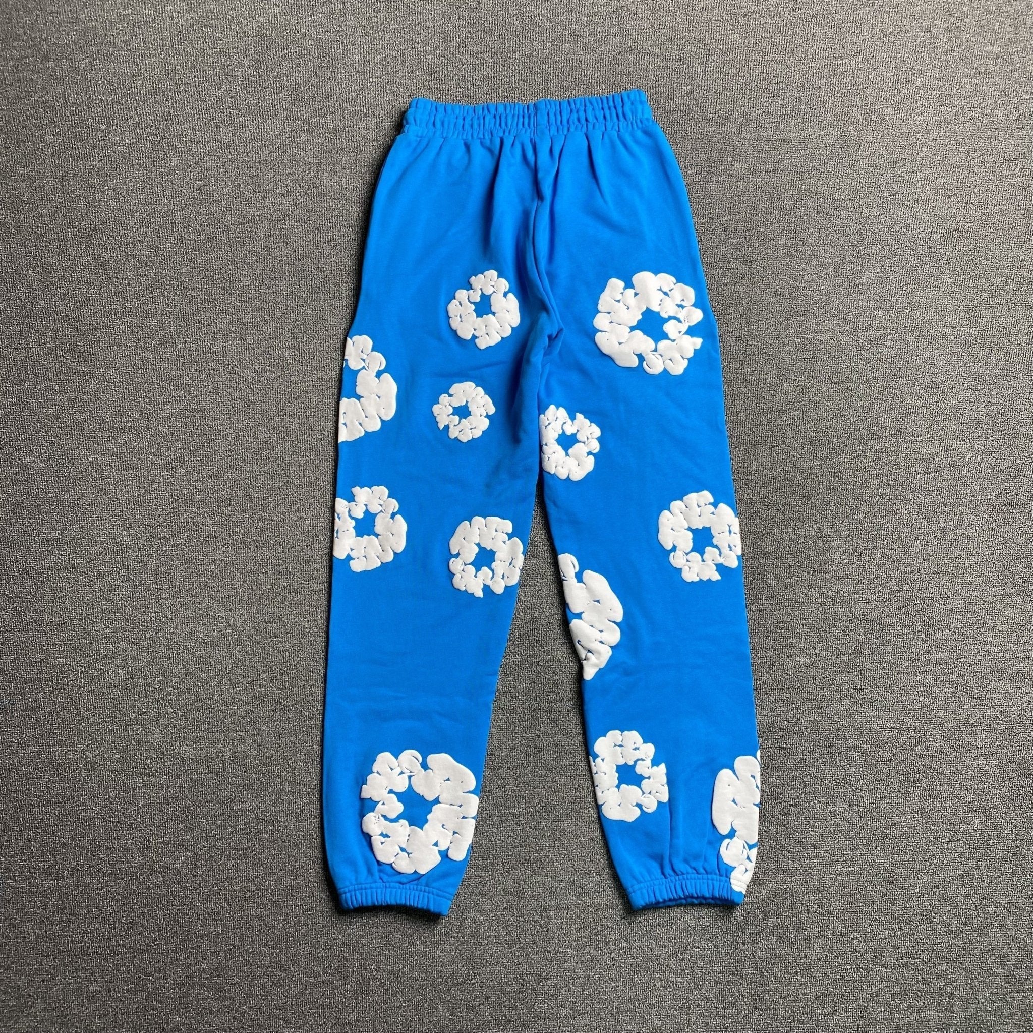 DENIM TEARS COTTON WREATH SWEATPANTS AZURE BLUE - netstar