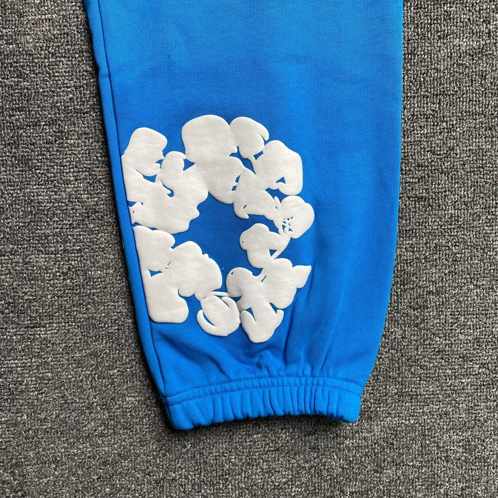 DENIM TEARS COTTON WREATH SWEATPANTS AZURE BLUE - netstar