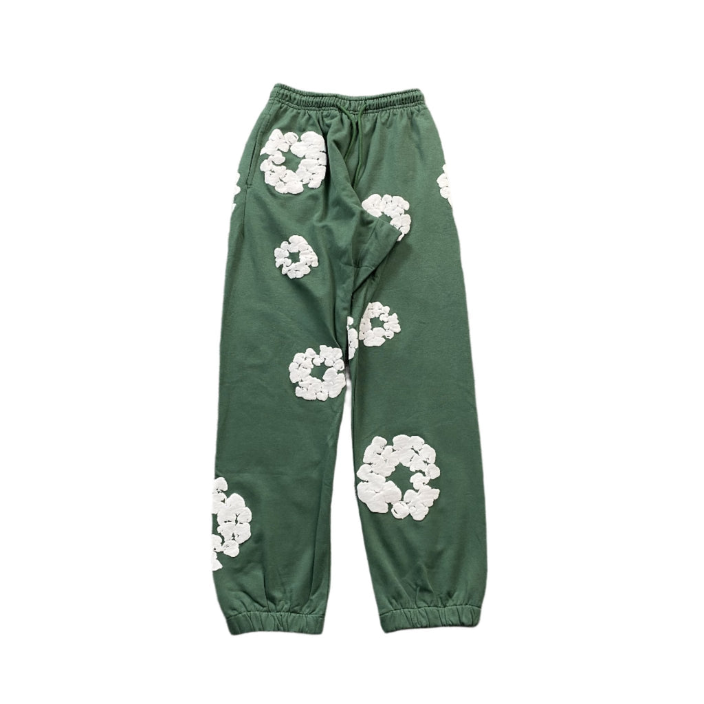 DENIM TEARS COTTON WREATH SWEATPANTS GREEN - netstar
