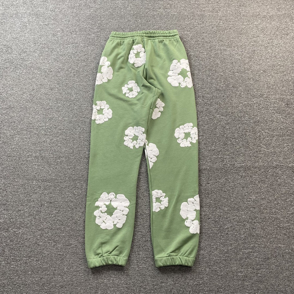 DENIM TEARS COTTON WREATH SWEATPANTS LIGHT GREEN - netstar