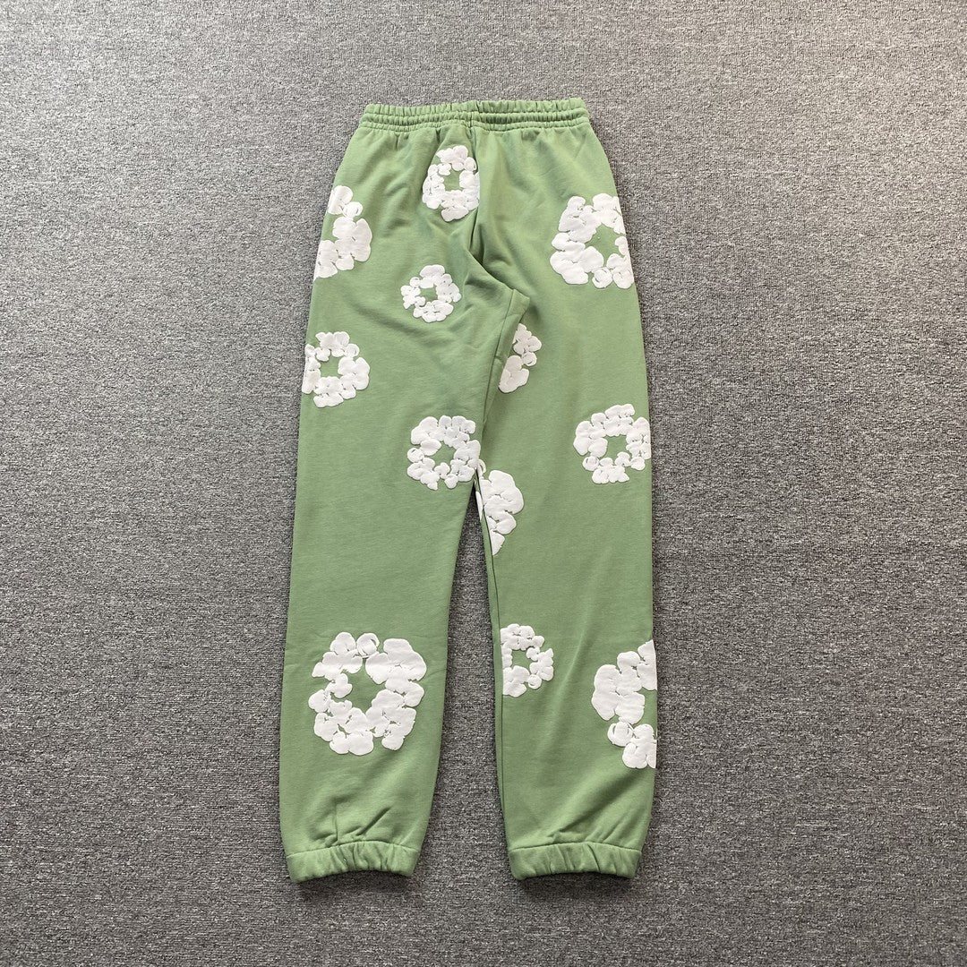 DENIM TEARS COTTON WREATH SWEATPANTS LIGHT GREEN - netstar