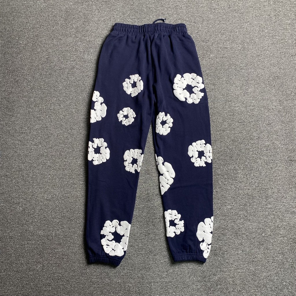DENIM TEARS COTTON WREATH SWEATPANTS NAVY - netstar