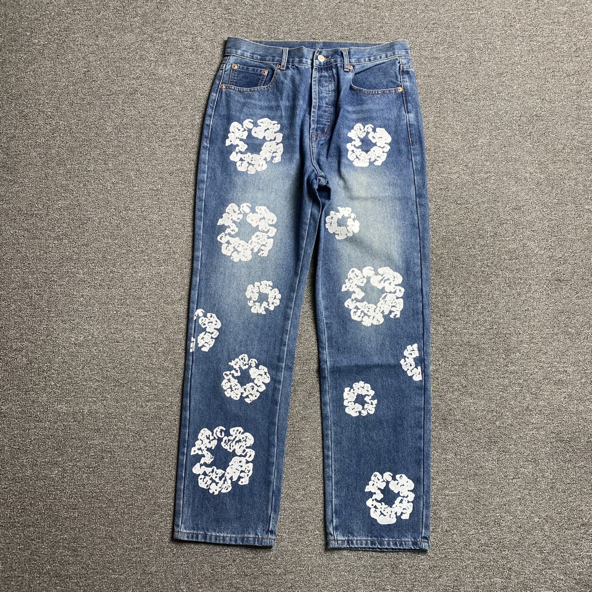 DENIM TEARS x LEVI'S COTTON WREATH JEANS BLUE - netstar