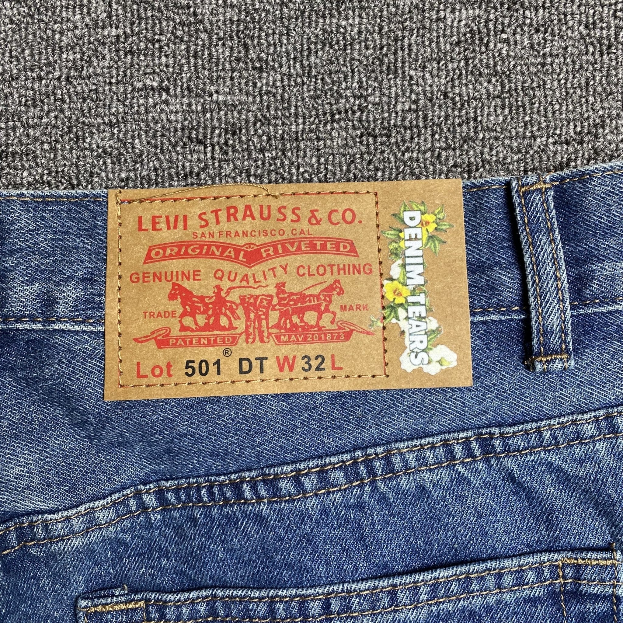DENIM TEARS x LEVI'S COTTON WREATH JEANS BLUE - netstar