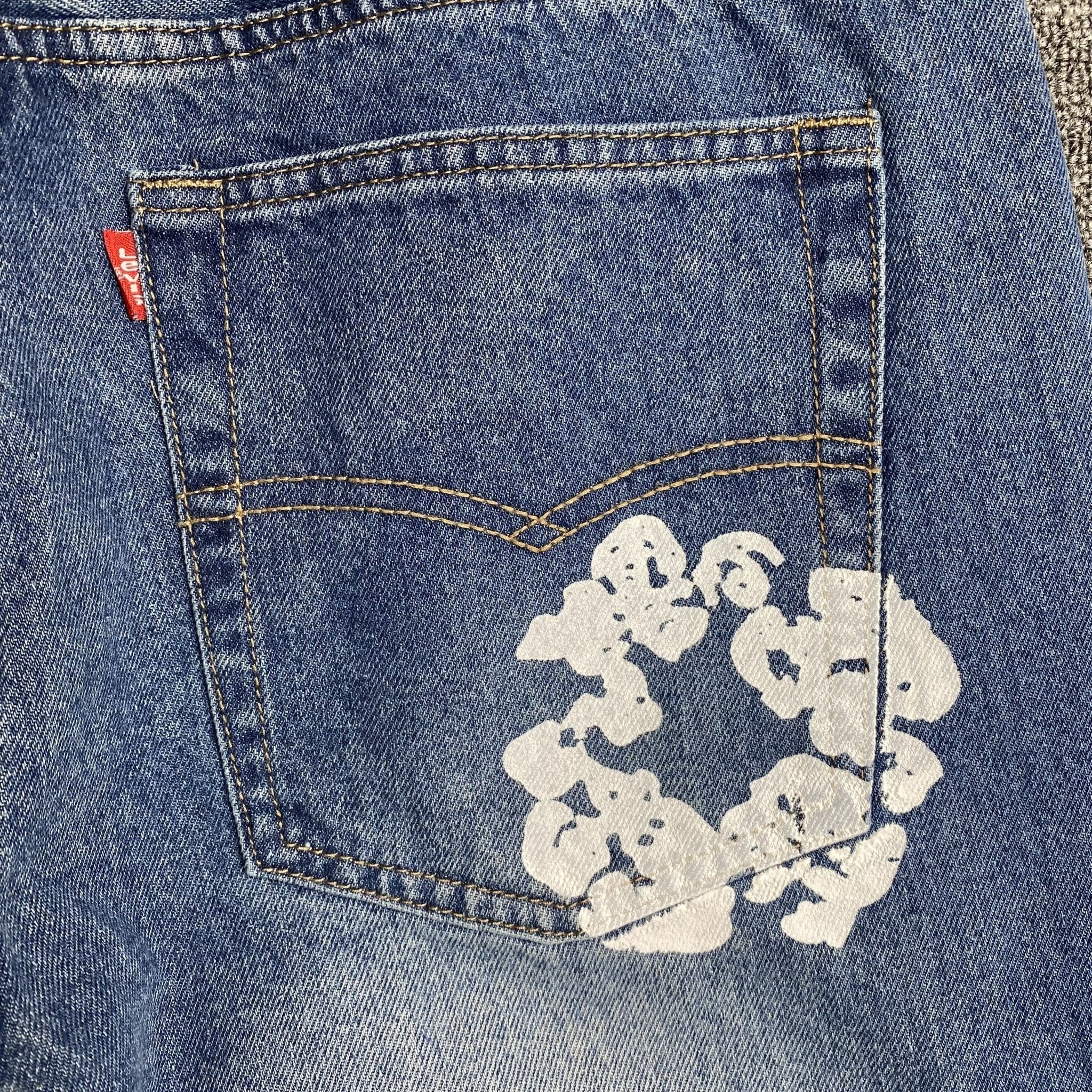 DENIM TEARS x LEVI'S COTTON WREATH JEANS BLUE - netstar