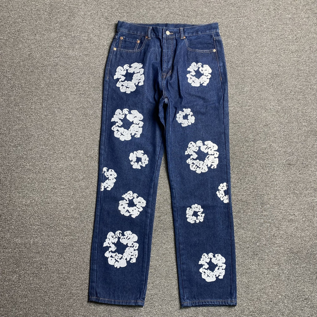 DENIM TEARS x LEVI'S COTTON WREATH JEANS DARK BLUE - netstar