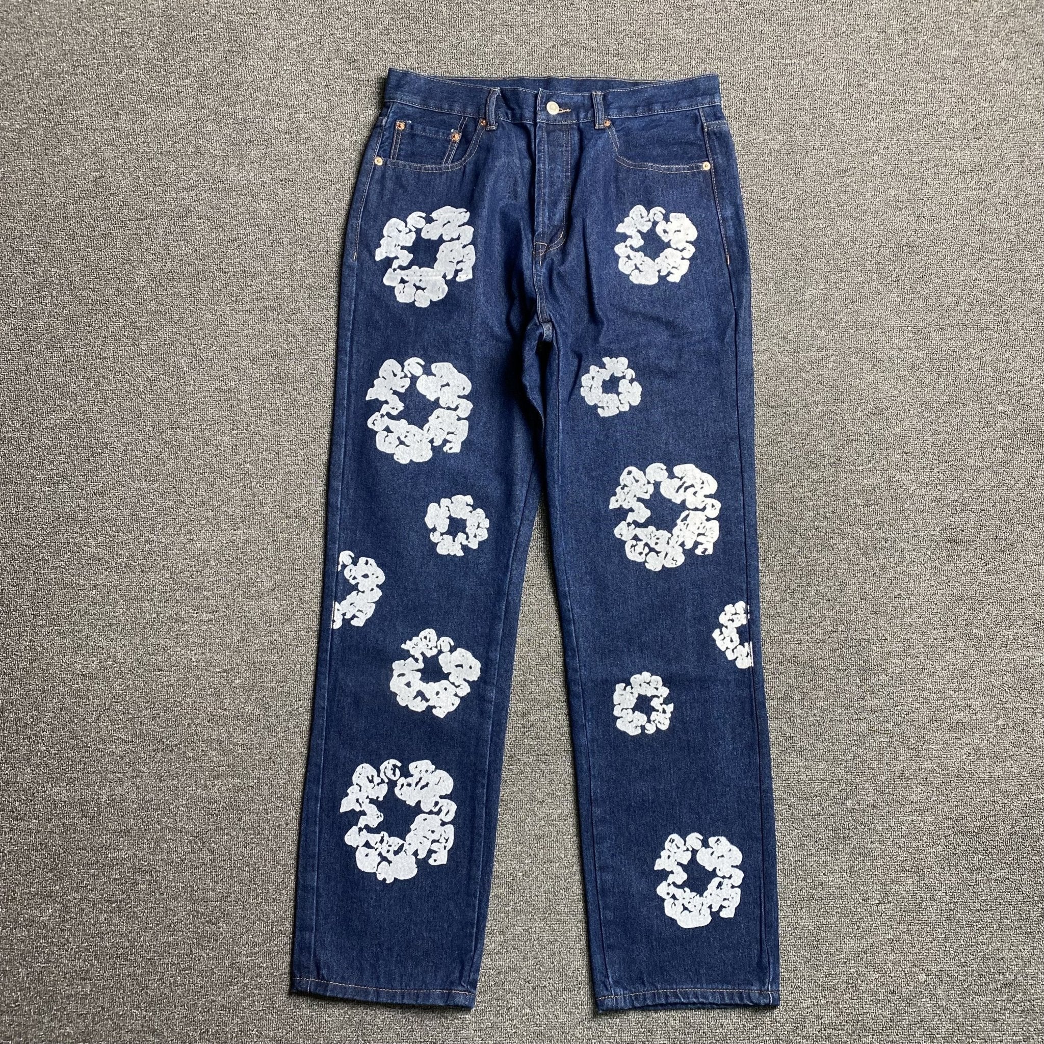 DENIM TEARS x LEVI'S COTTON WREATH JEANS DARK BLUE - netstar