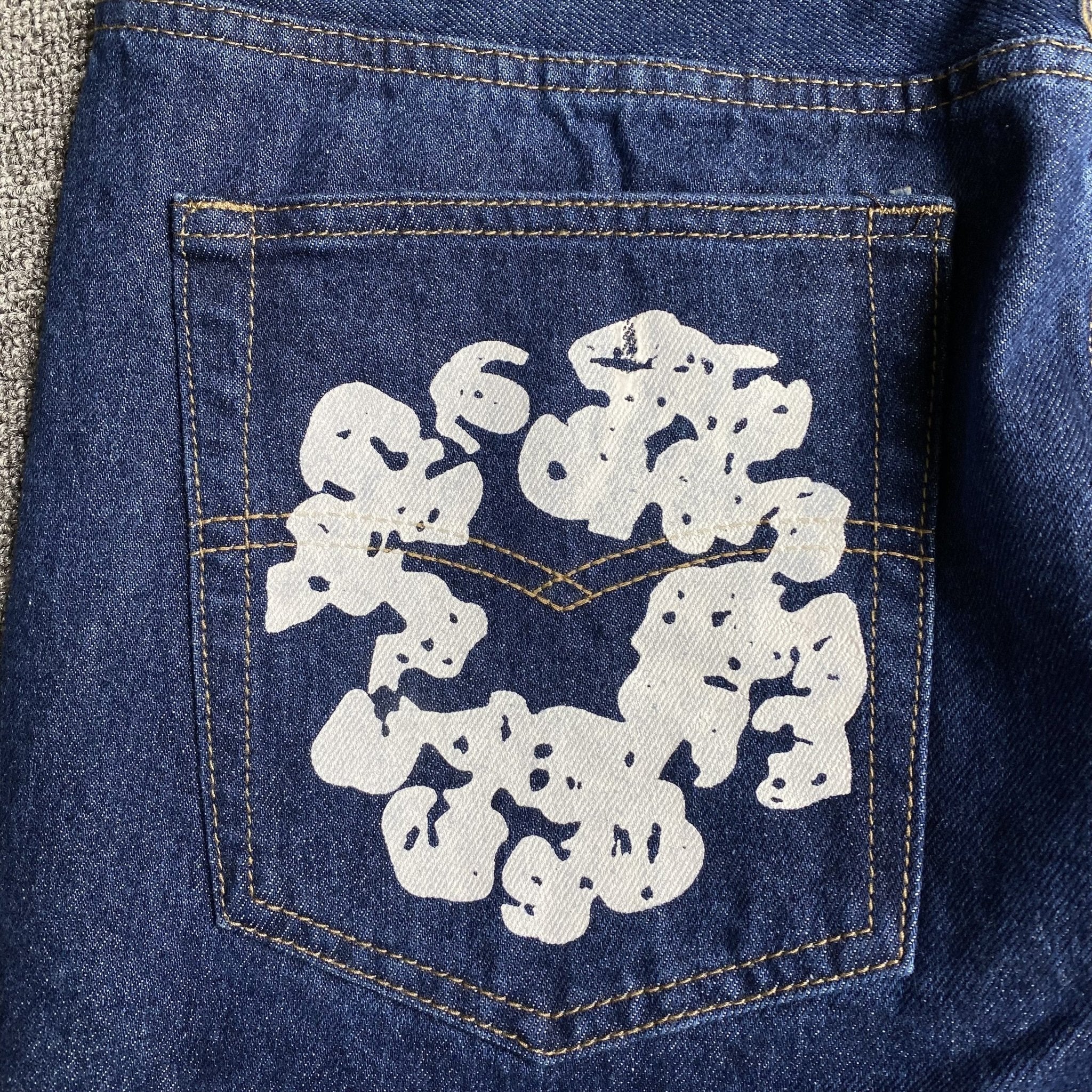 DENIM TEARS x LEVI'S COTTON WREATH JEANS DARK BLUE - netstar