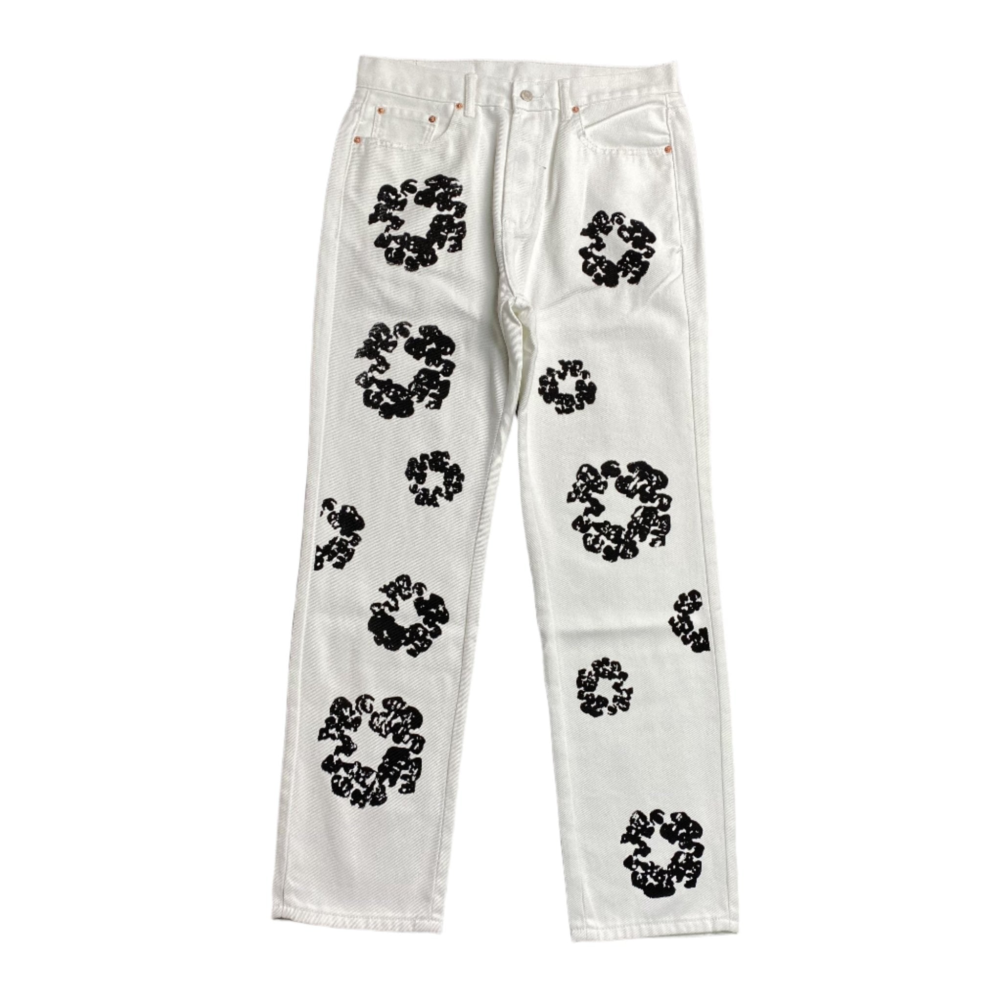 DENIM TEARS x LEVI'S COTTON WREATH JEANS WHITE - netstar