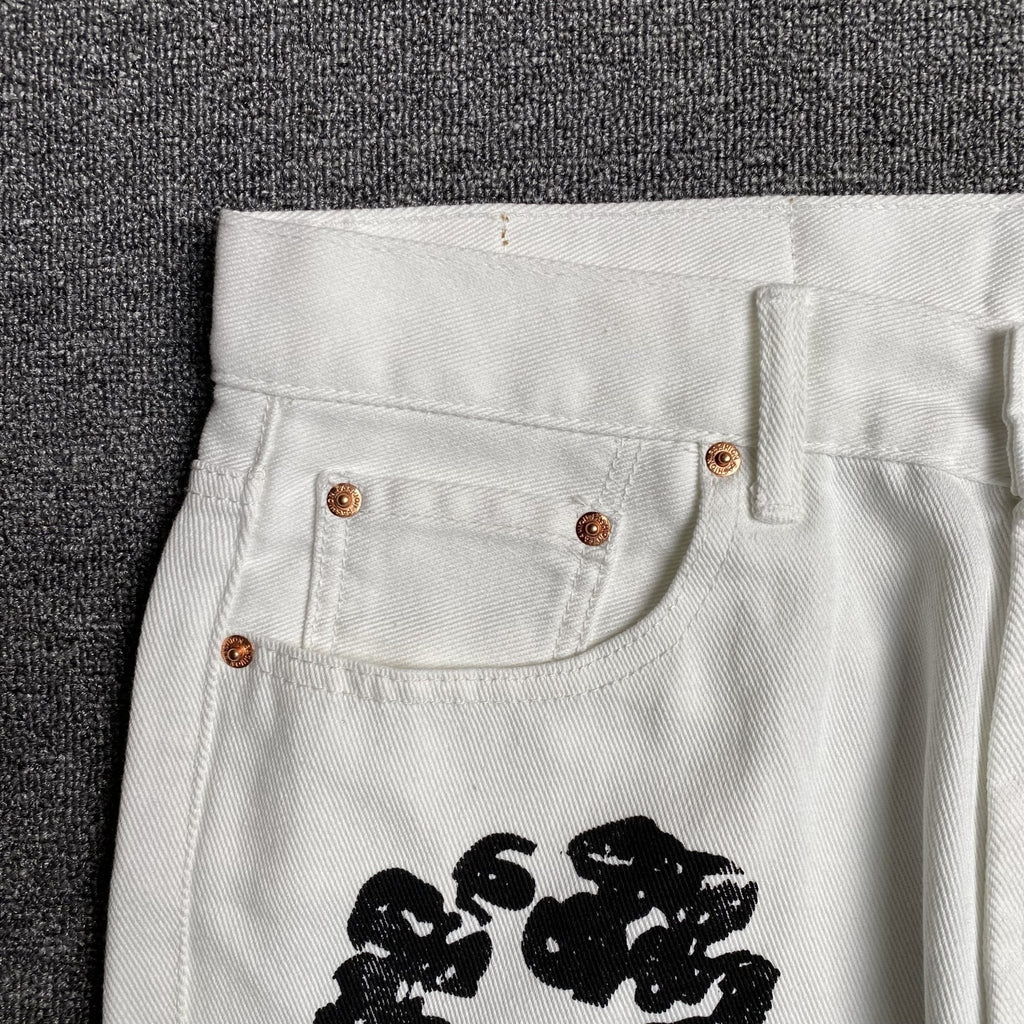 DENIM TEARS x LEVI'S COTTON WREATH JEANS WHITE - netstar