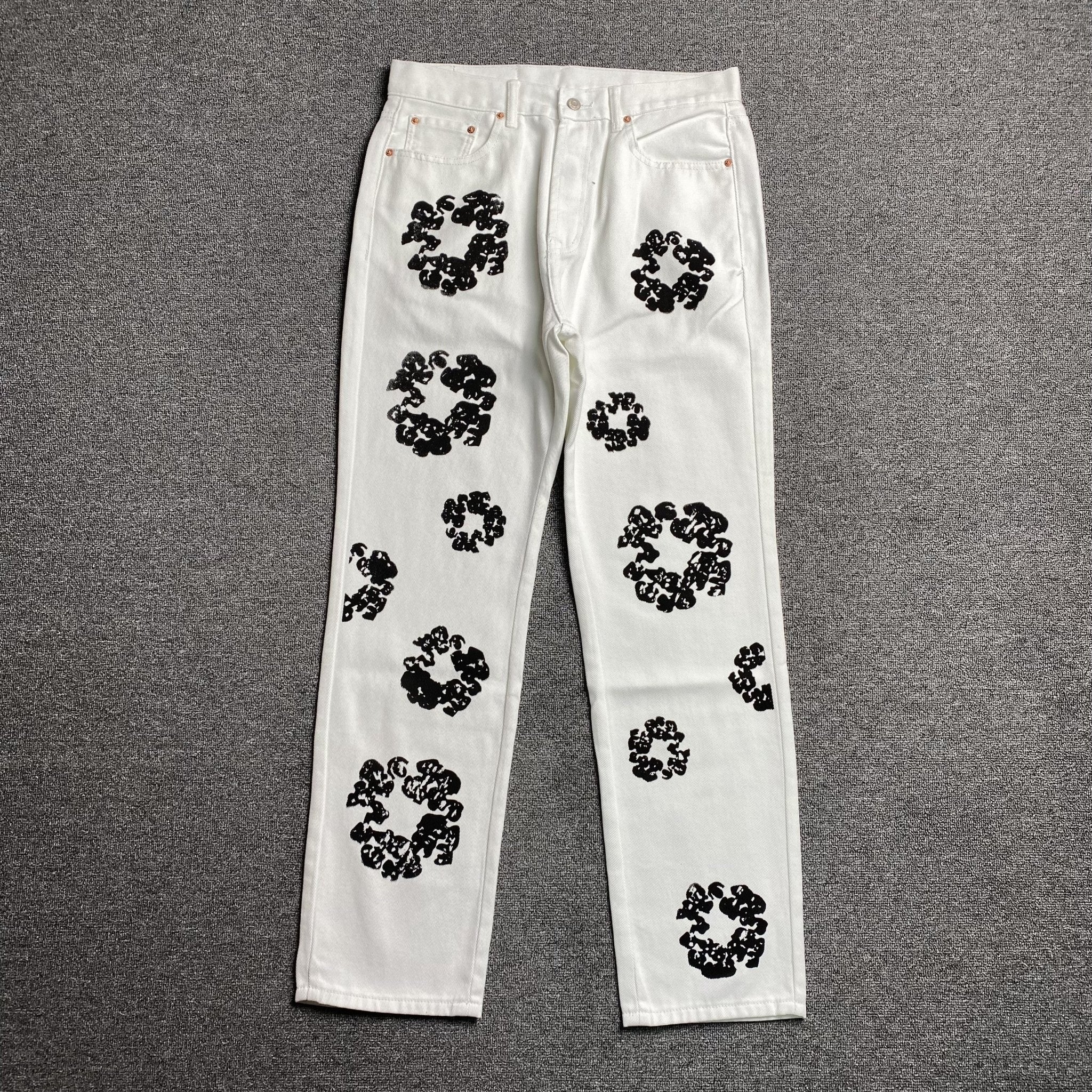 DENIM TEARS x LEVI'S COTTON WREATH JEANS WHITE - netstar