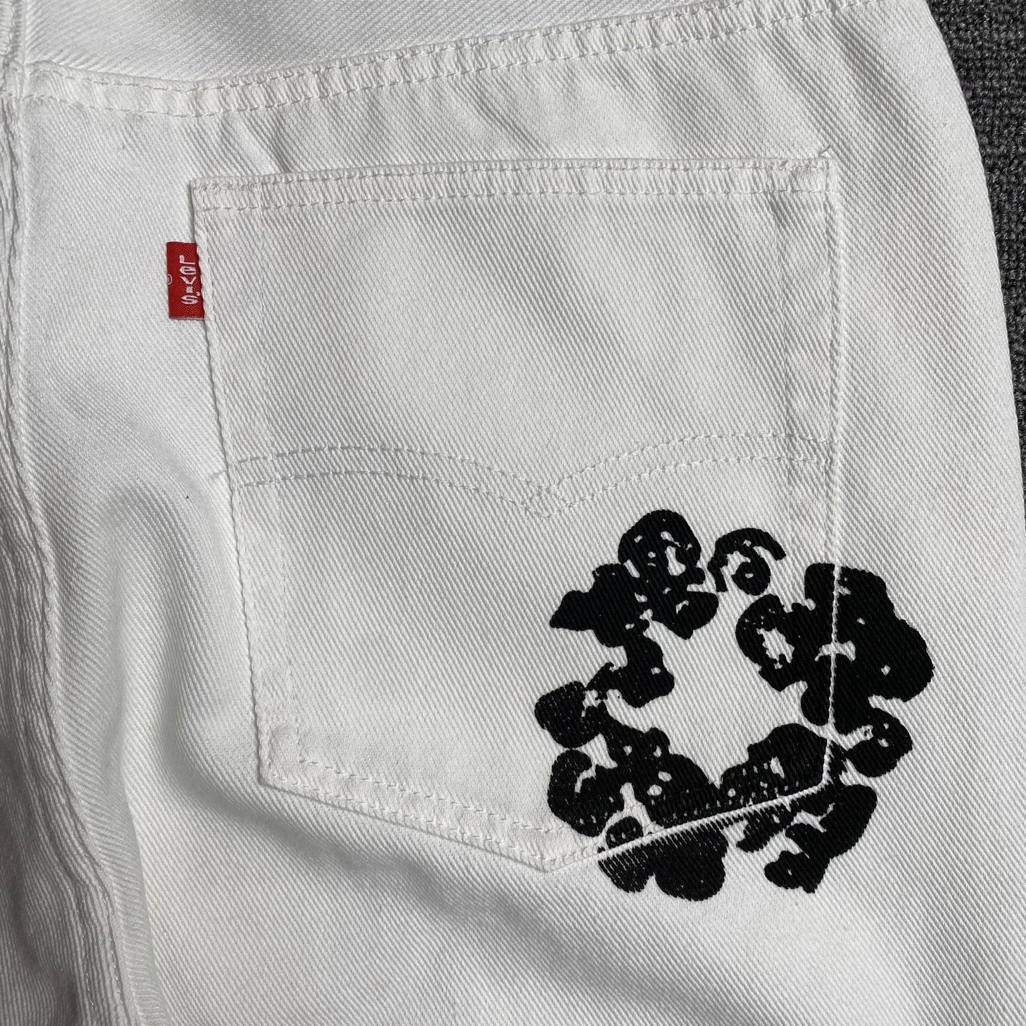 DENIM TEARS x LEVI'S COTTON WREATH JEANS WHITE - netstar
