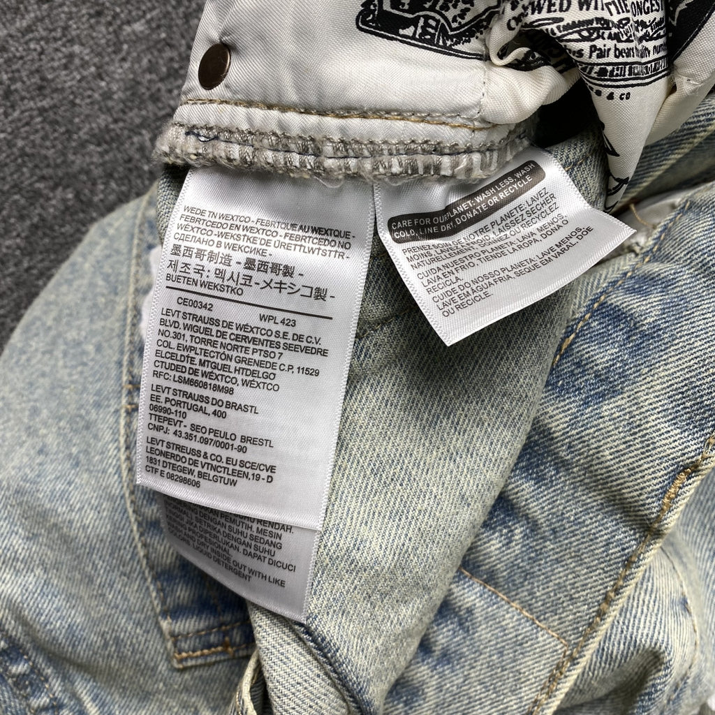 DENIM TEARS x LEVI'S DIRTY WASH WREATH JEANS LIGHT WASH - netstar
