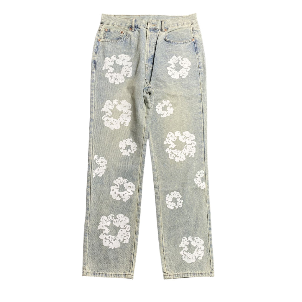 DENIM TEARS x LEVI'S DIRTY WASH WREATH JEANS LIGHT WASH - netstar
