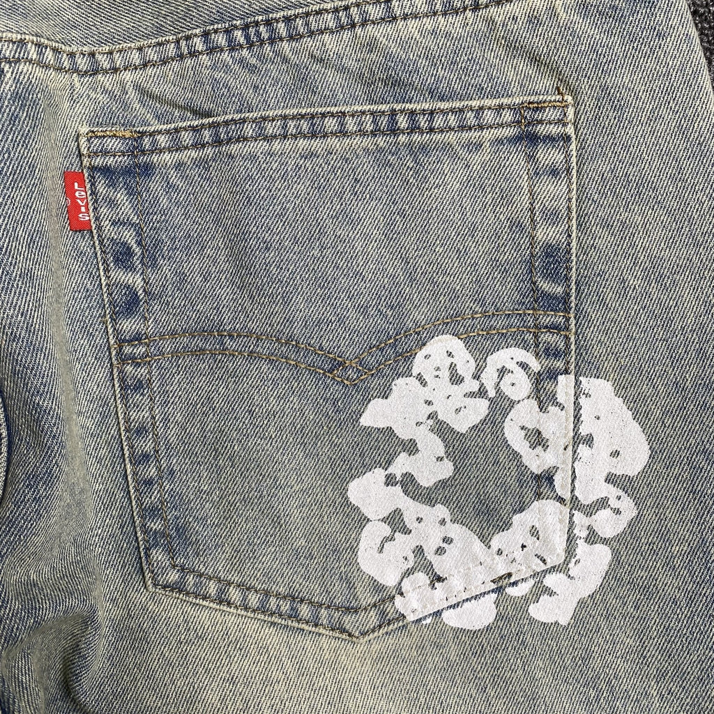 DENIM TEARS x LEVI'S DIRTY WASH WREATH JEANS LIGHT WASH - netstar
