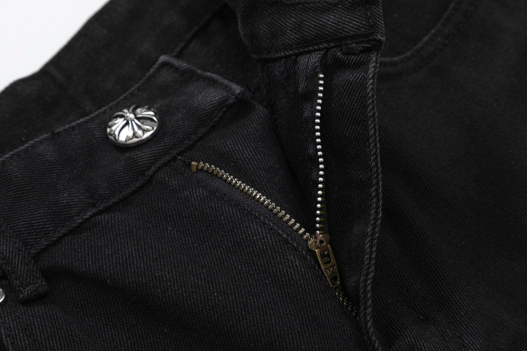 CHROME HEARTS YELLOW CROSS PATCH JEANS BLACK - netstar®