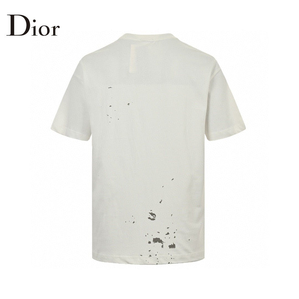 Dior Artistic Splatter T-Shirt (White) - netstar
