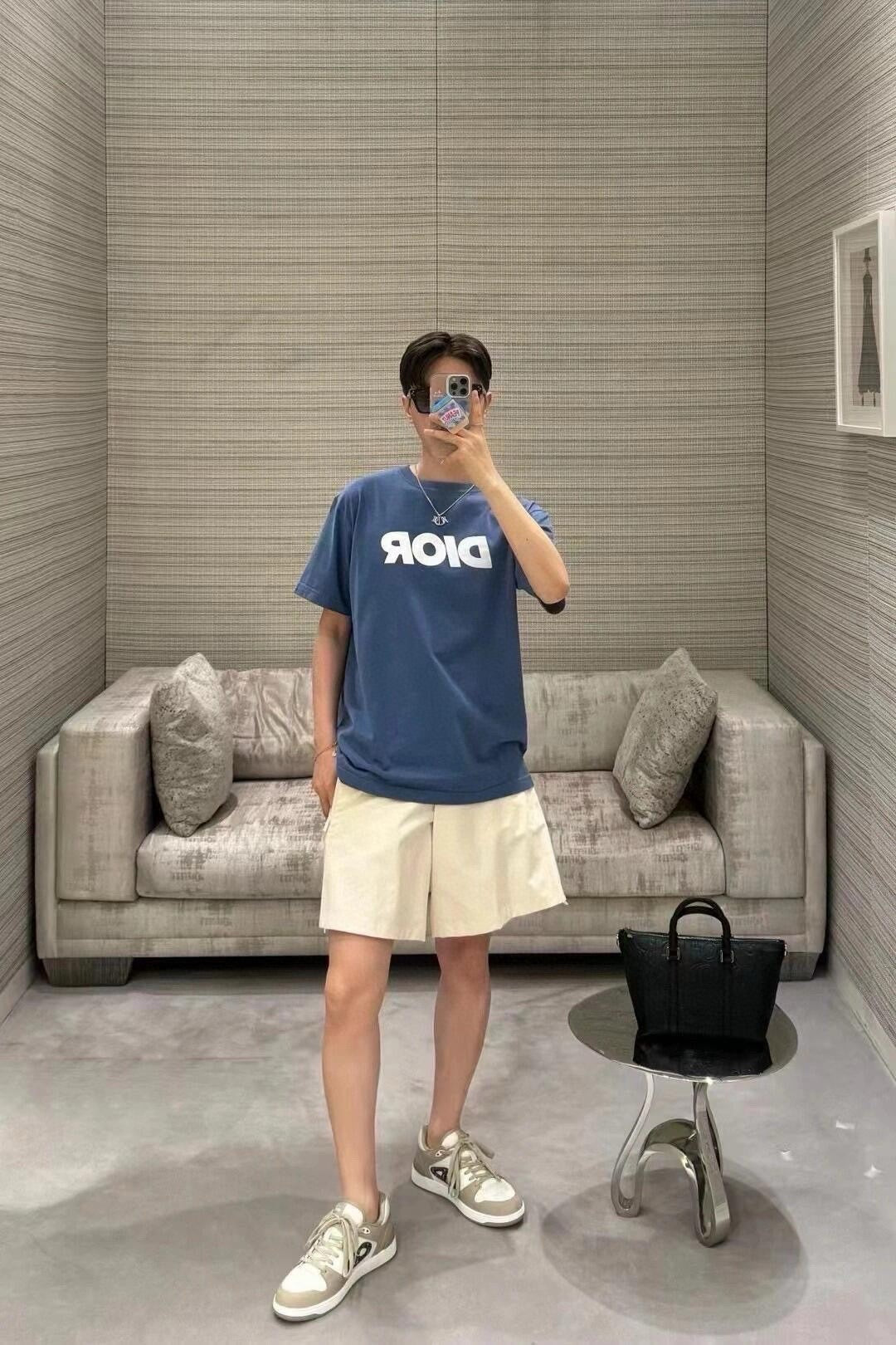 Dior Classic Logo T-Shirt (Blue) - netstar