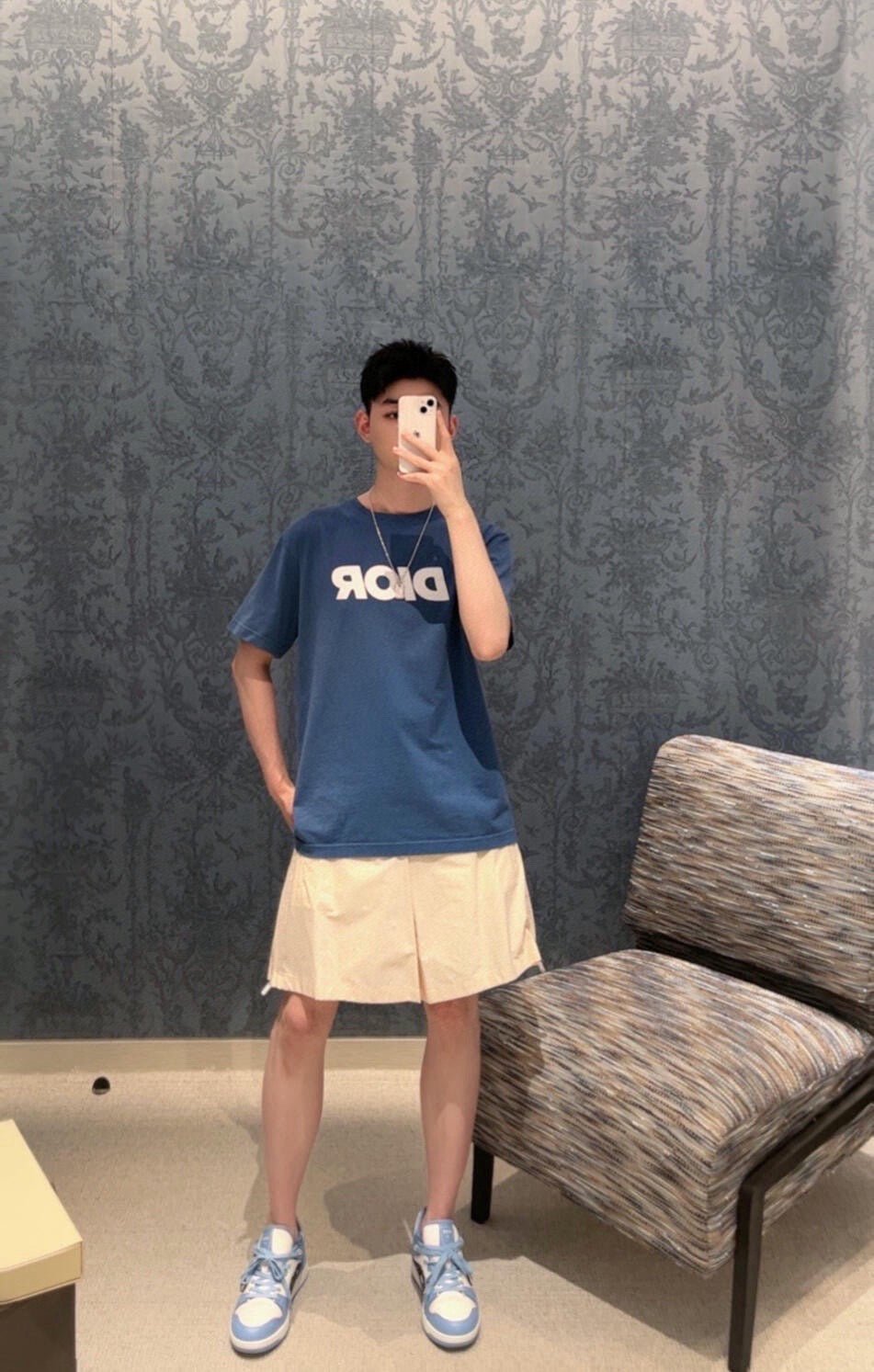 Dior Classic Logo T-Shirt (Blue) - netstar