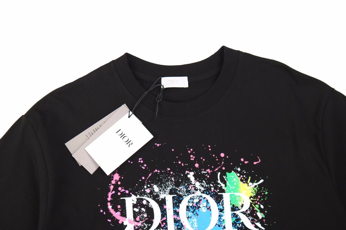 Dior Color Splash Graphic T-Shirt - Black - netstar