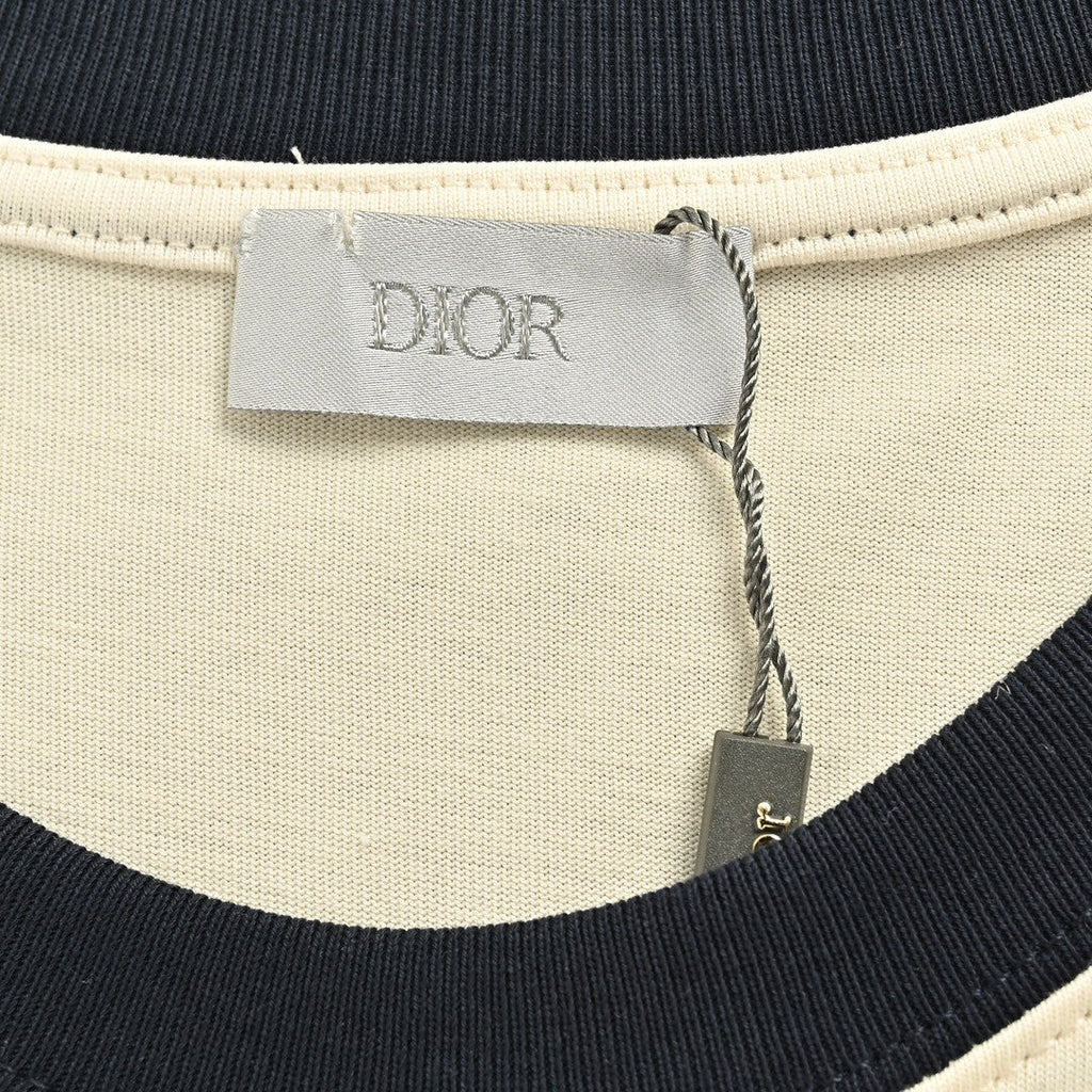 Dior Cream T-Shirt with Black Trim - netstar