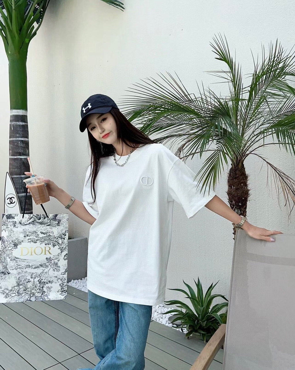 Dior Double D Logo T-Shirt (White) - netstar