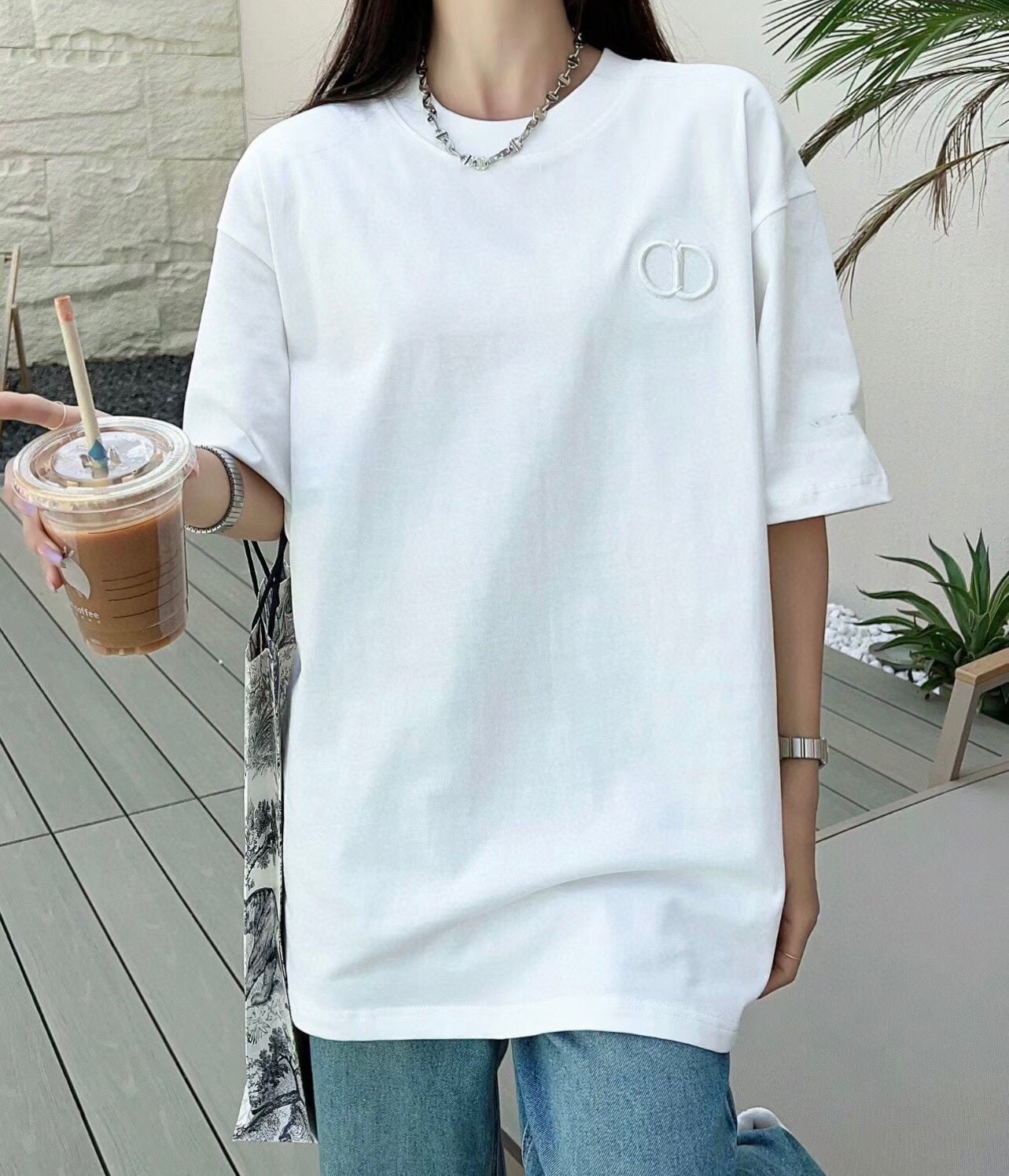 Dior Double D Logo T-Shirt (White) - netstar