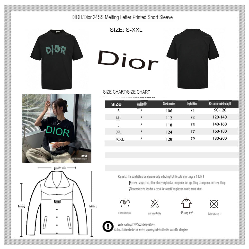 Dior Dripping Logo T-Shirt (Black) - netstar