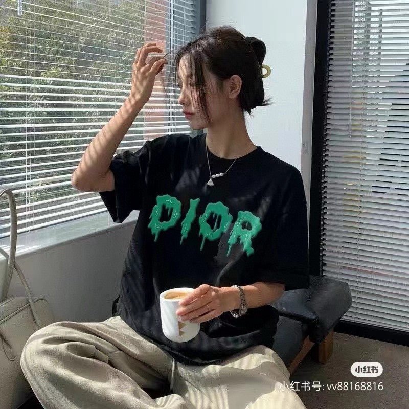 Dior Dripping Logo T-Shirt (Black) - netstar