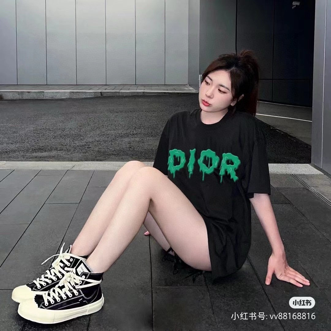 Dior Dripping Logo T-Shirt (Black) - netstar
