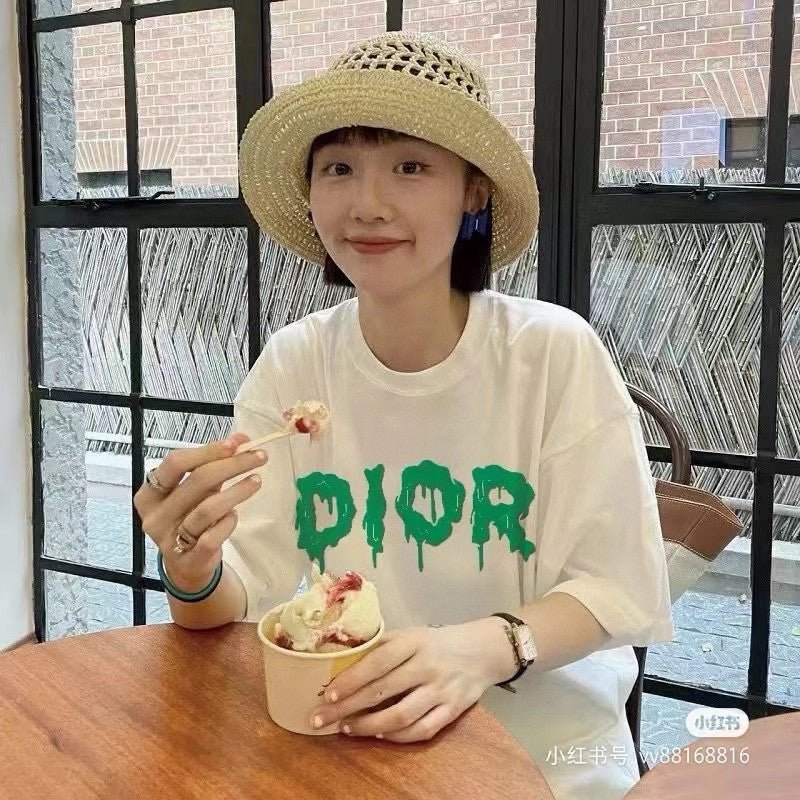 Dior Dripping Logo T-Shirt (White) - netstar