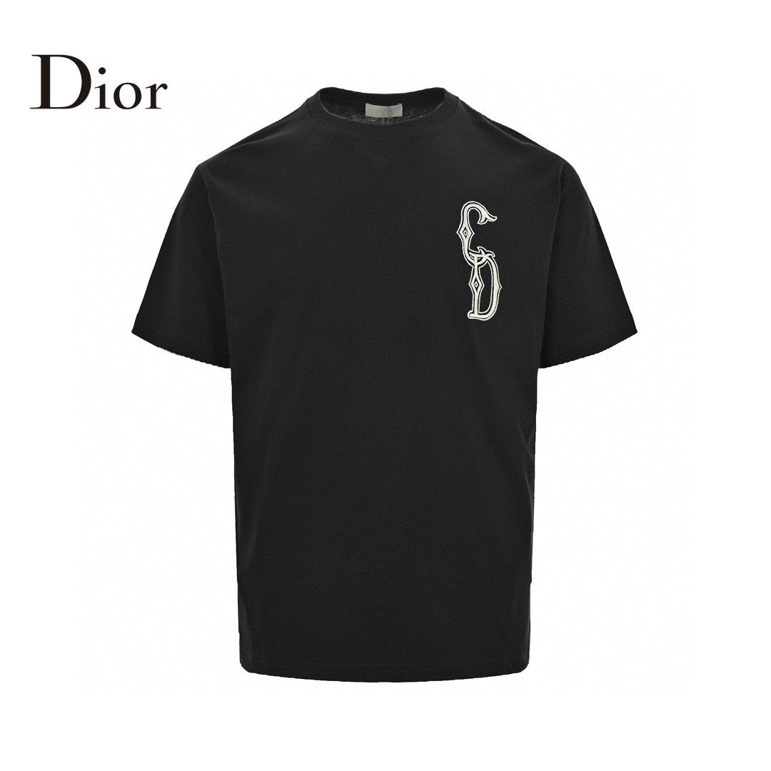 Dior Embroidered CD Logo T-Shirt (Black) - netstar