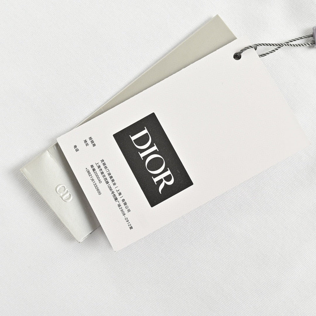 Dior Embroidered CD Logo T-Shirt (White) - netstar