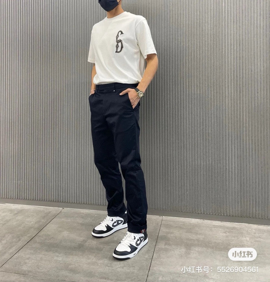 Dior Embroidered CD Logo T-Shirt (White) - netstar