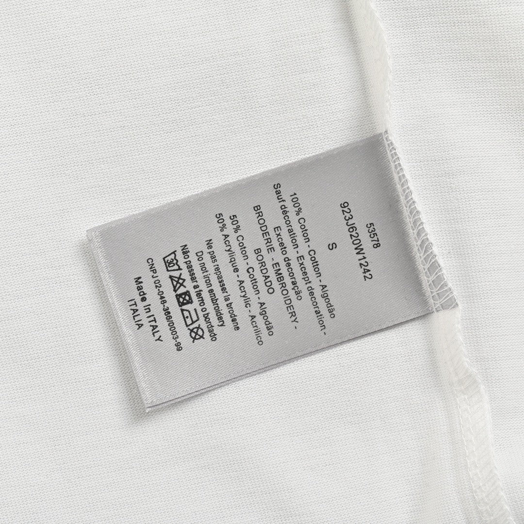 Dior Embroidered CD Logo T-Shirt (White) - netstar
