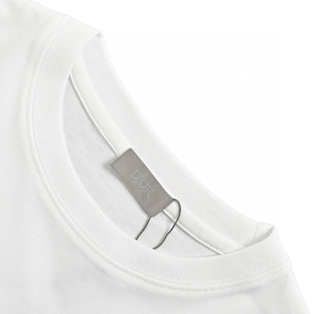 Dior Embroidered CD Logo T-Shirt (White) - netstar