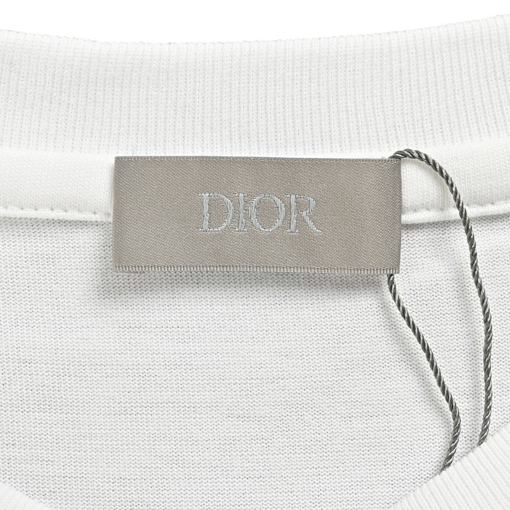 Dior Embroidered CD Logo T-Shirt (White) - netstar
