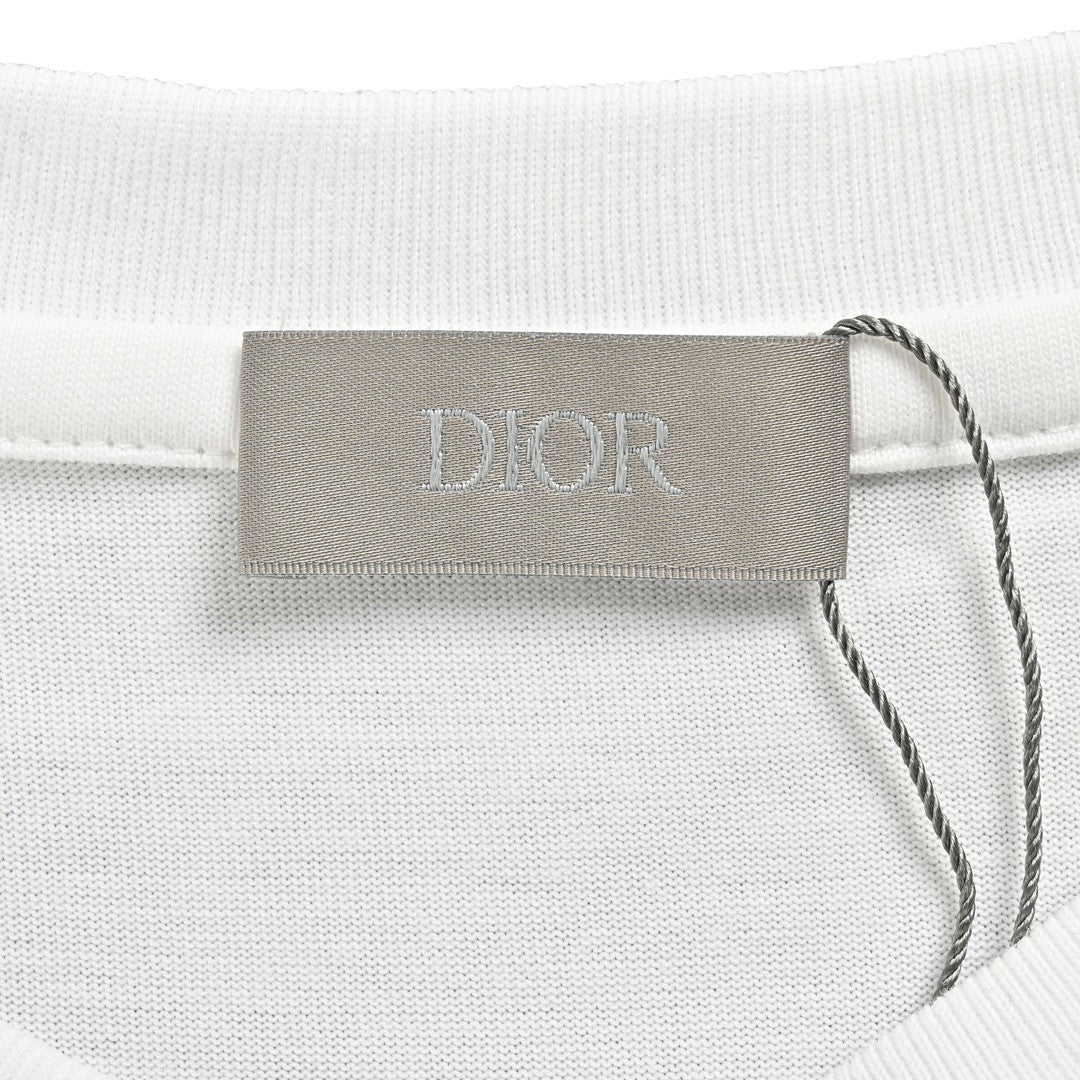 Dior Embroidered CD Logo T-Shirt (White) - netstar