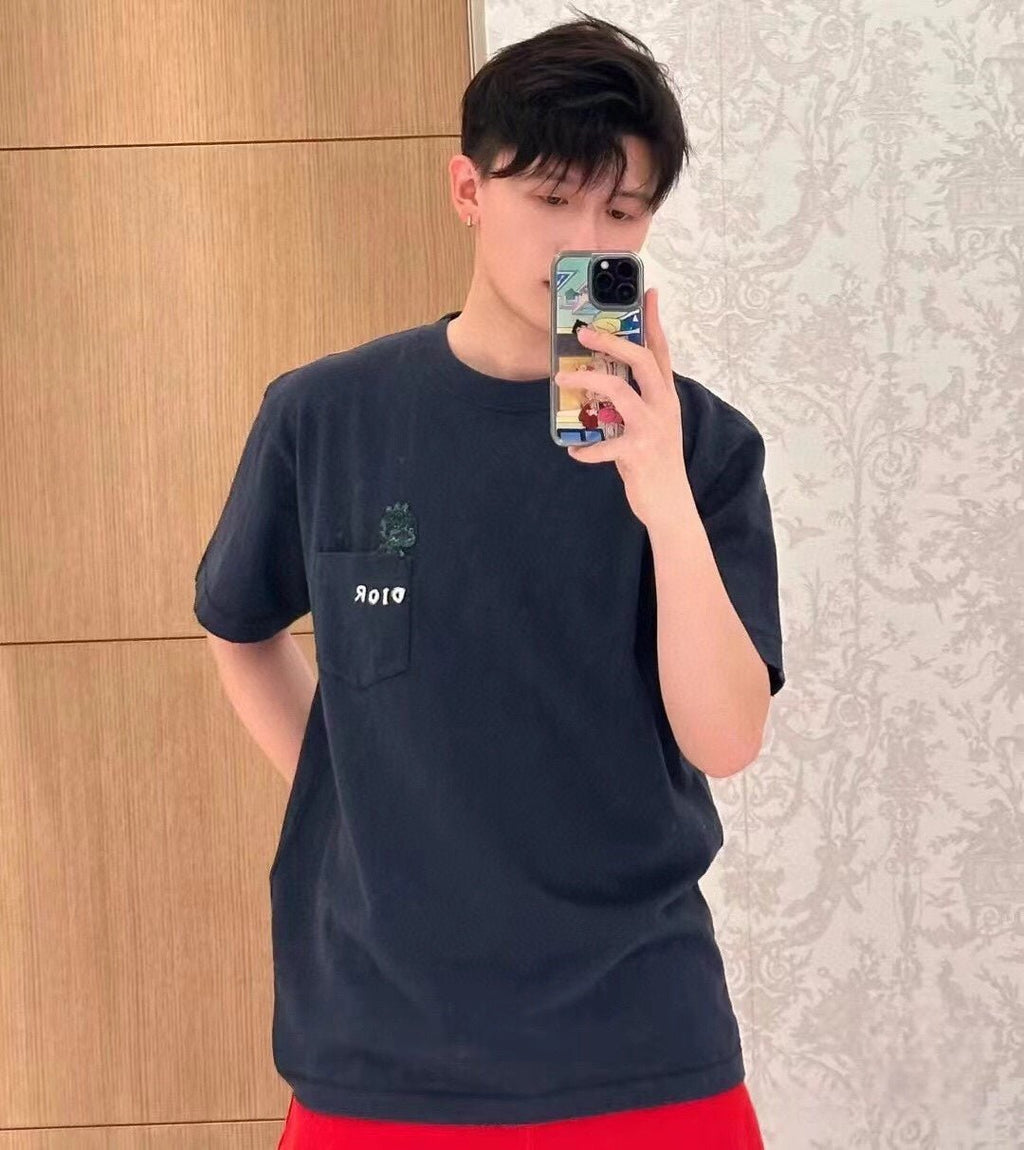 Dior Embroidered Lizard T-Shirt - Black - netstar