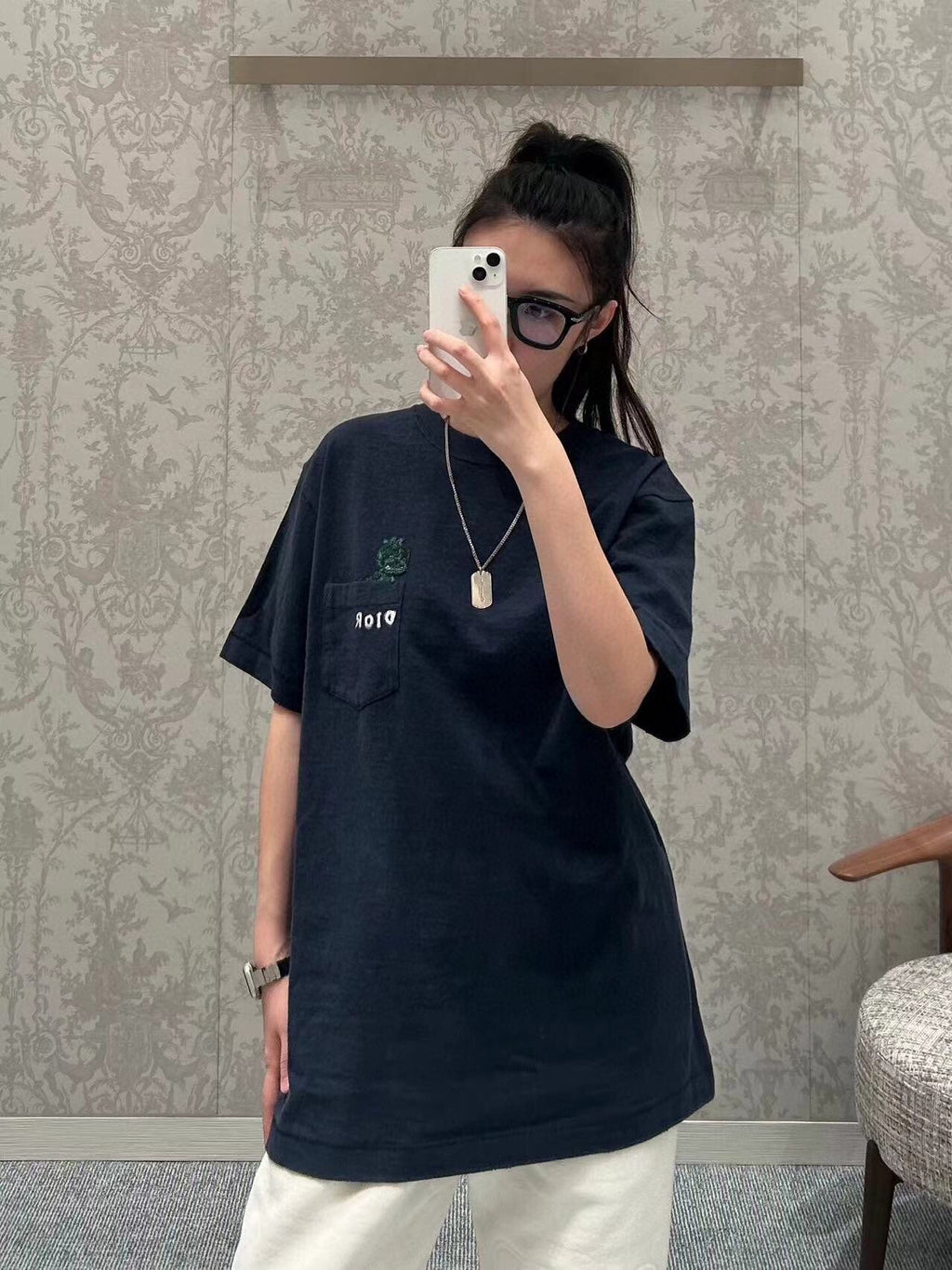 Dior Embroidered Lizard T-Shirt - Black - netstar