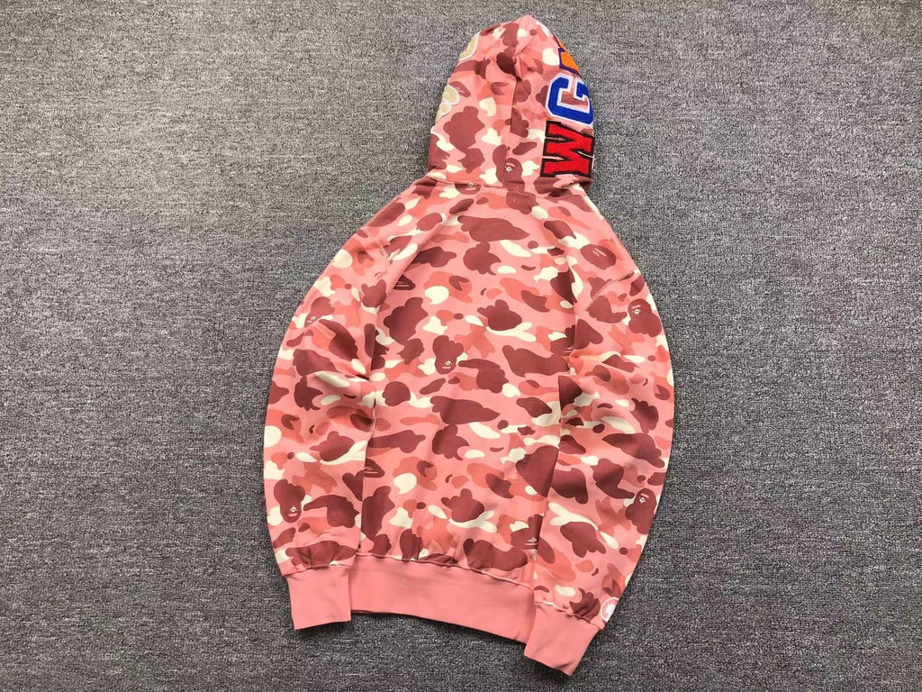BAPE X BARBIE DOT CAMO SHARK FULL ZIP HOODIE PINK - netstar®