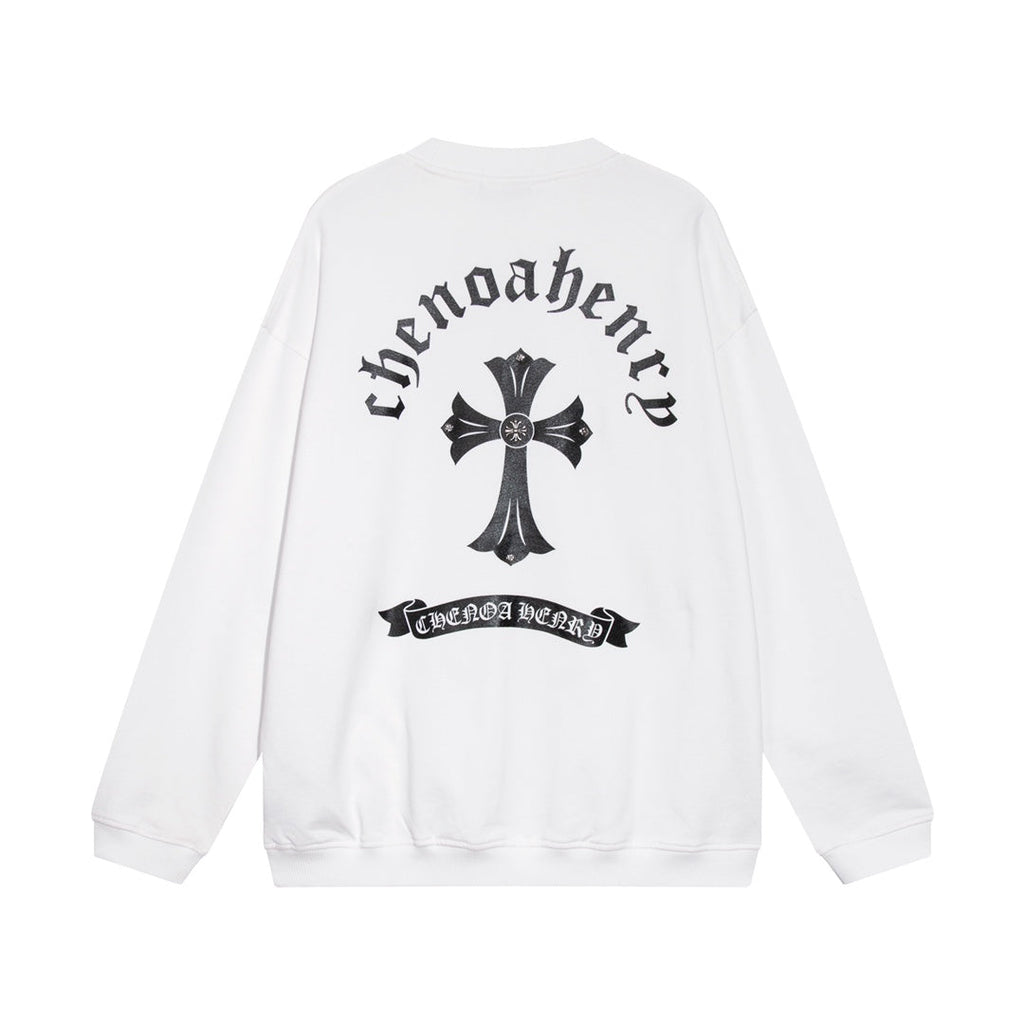 CHROME HEARTS BLACK CROSS SWEATSHIRT WHITE - netstar®