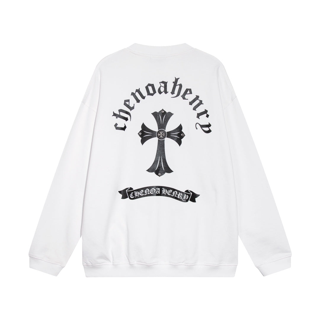 CHROME HEARTS BLACK CROSS SWEATSHIRT WHITE - netstar®