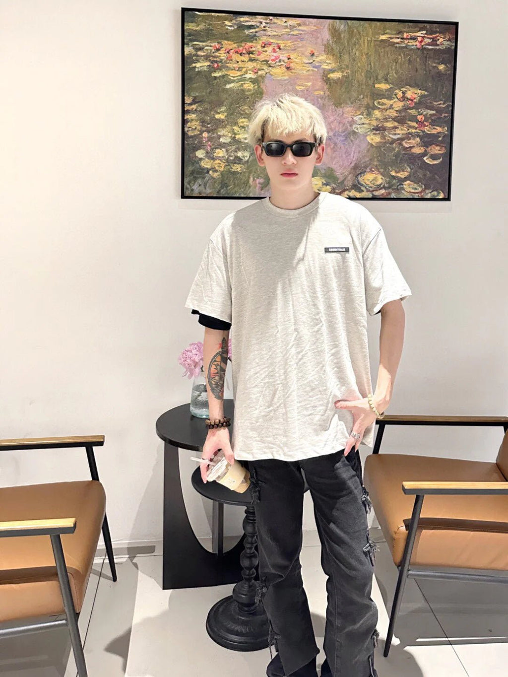 Fear of God Essentials Logo T-Shirt - Heather Grey - netstar®